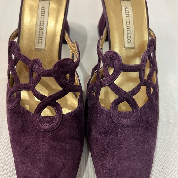 Ann Marino purple suede heel mules size 7M - Picture 4 of 11